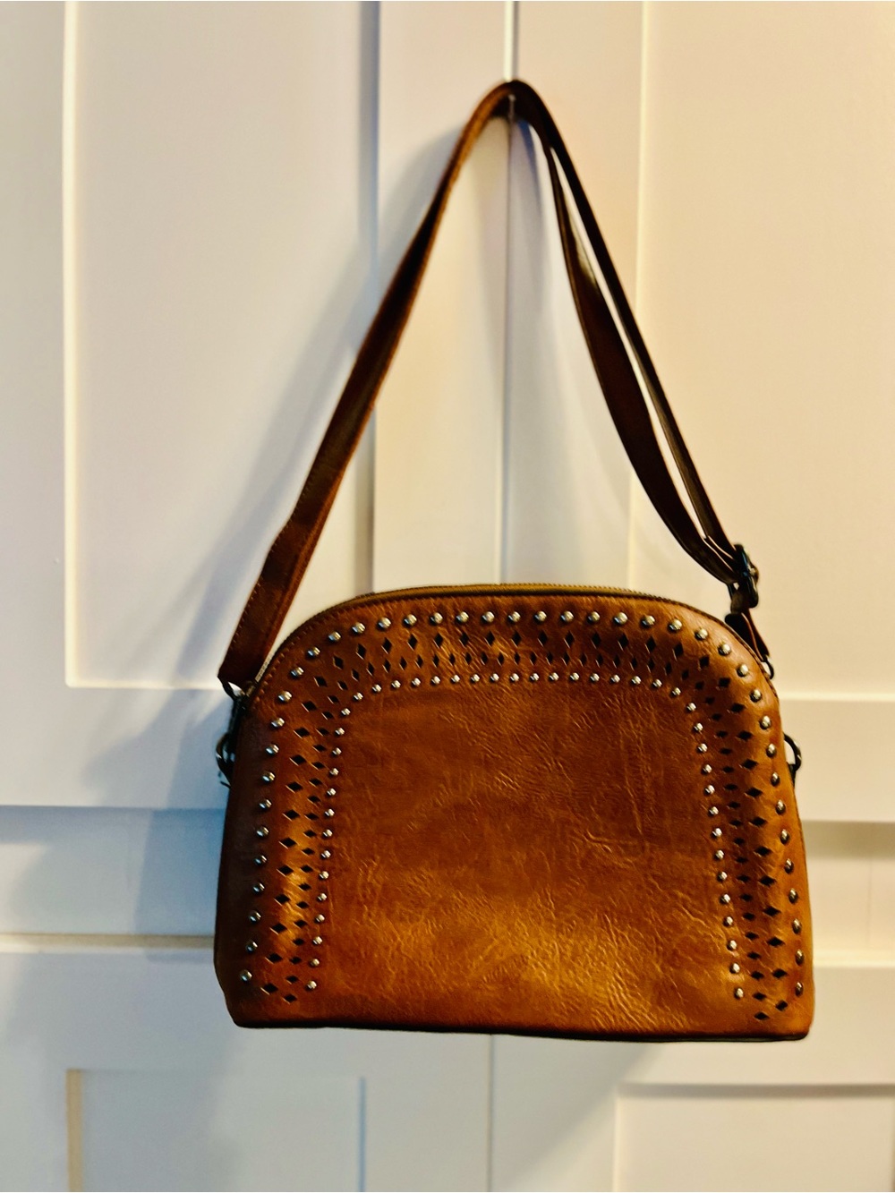 Sam and Hadley Brown Studded Crossbody Bag - Women